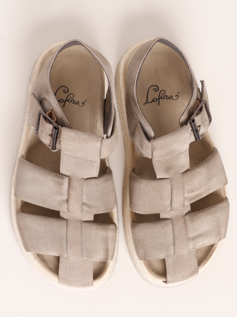 Lofina - Sandal i ruskind med spænde