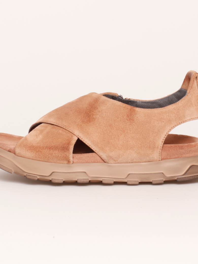 Lofina - Sandal with a footbed sole in suede