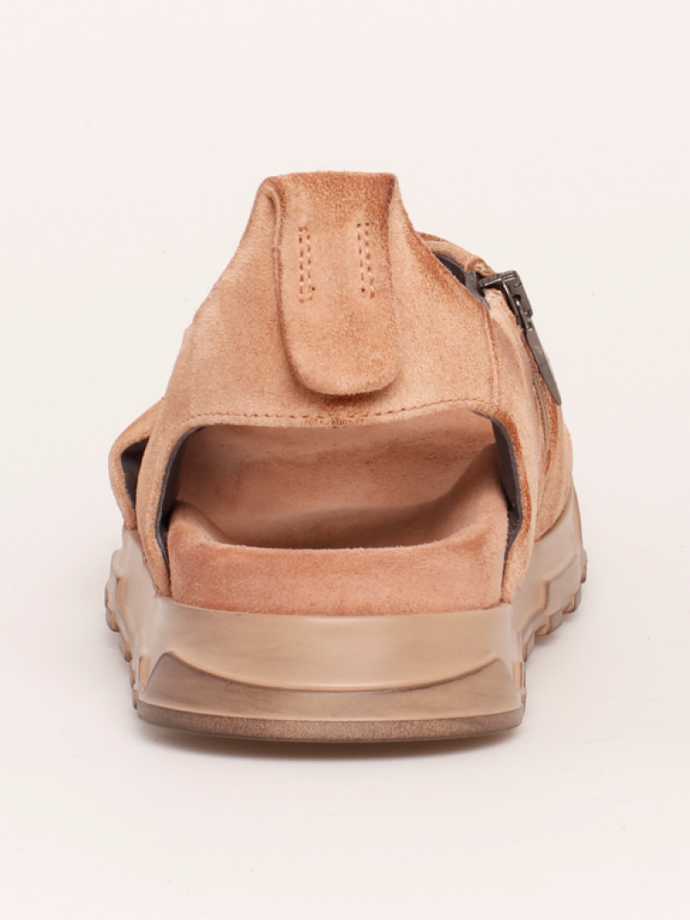 Lofina - Sandal with a footbed sole in suede