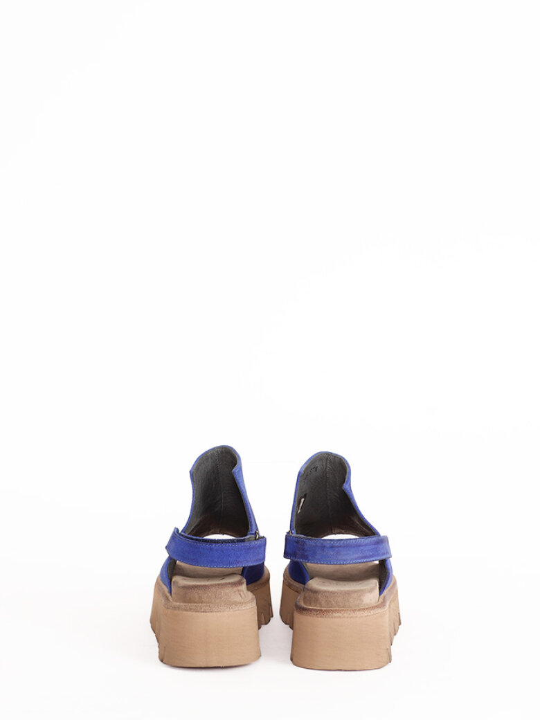 Lofina - Sandal i ruskind med velcro og åben tå