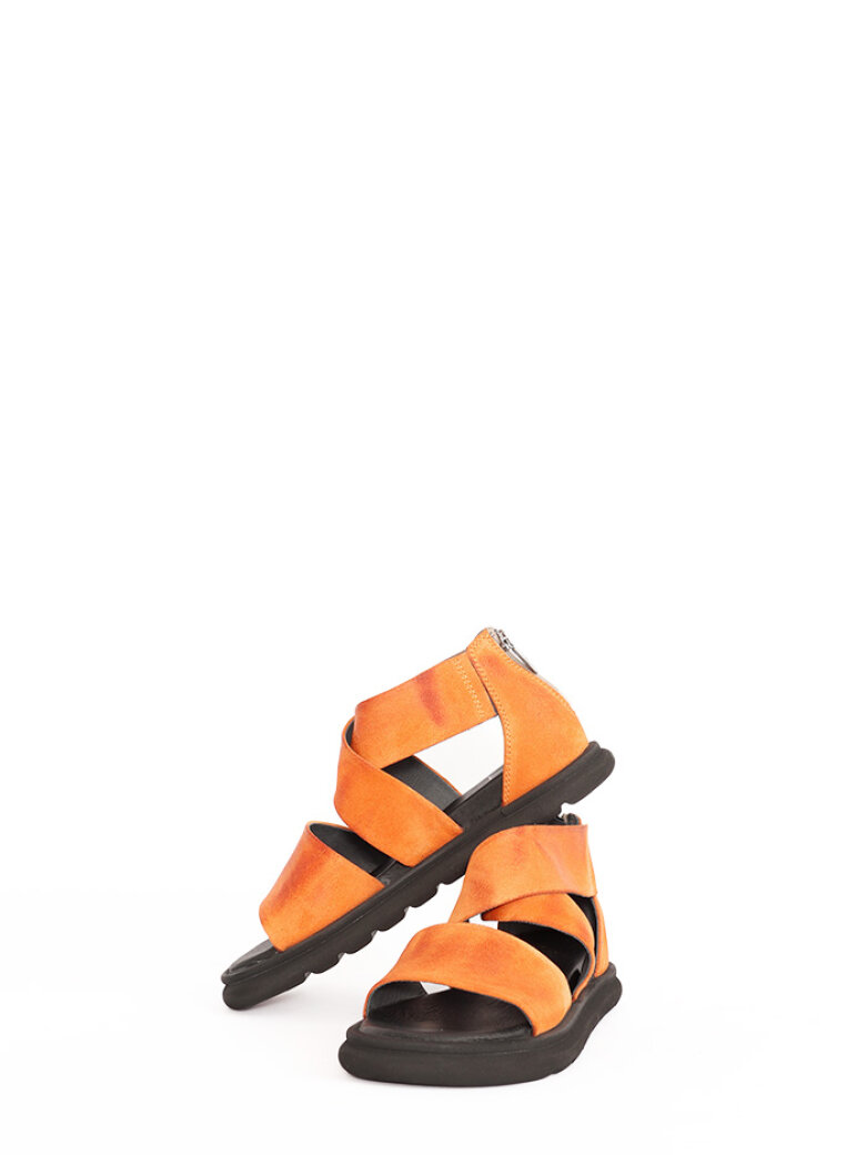 Lofina - Sandal i ruskind med microsål og lynlås