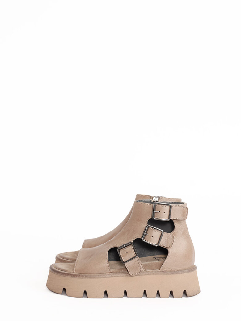 Lofina - Sandal with buckles and a zipper