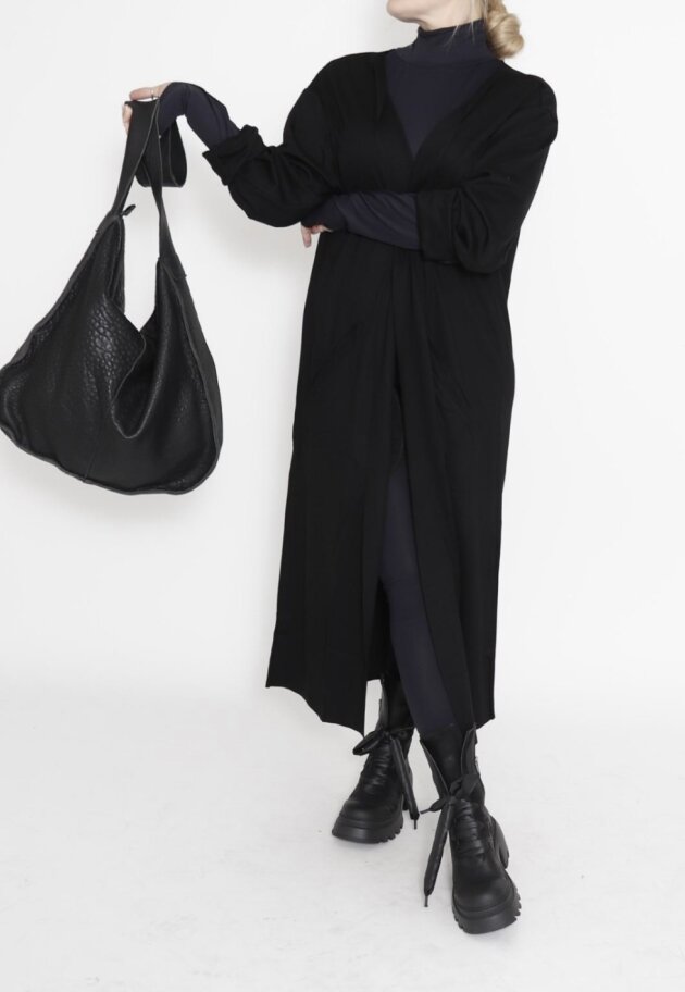 Sort Aarhus - Long cardigan with pockets and long sleeves