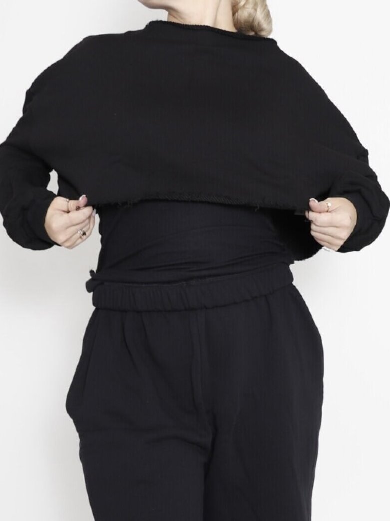 Sort Aarhus - Cropped sweatshirt med lange ærmer