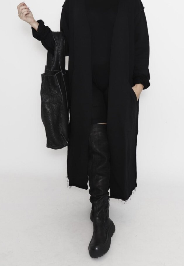 Sort Aarhus - Long cardigan with pockets and long sleeves