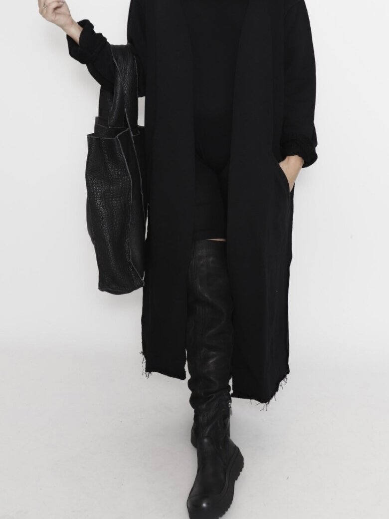 Sort Aarhus - Long cardigan with pockets and long sleeves