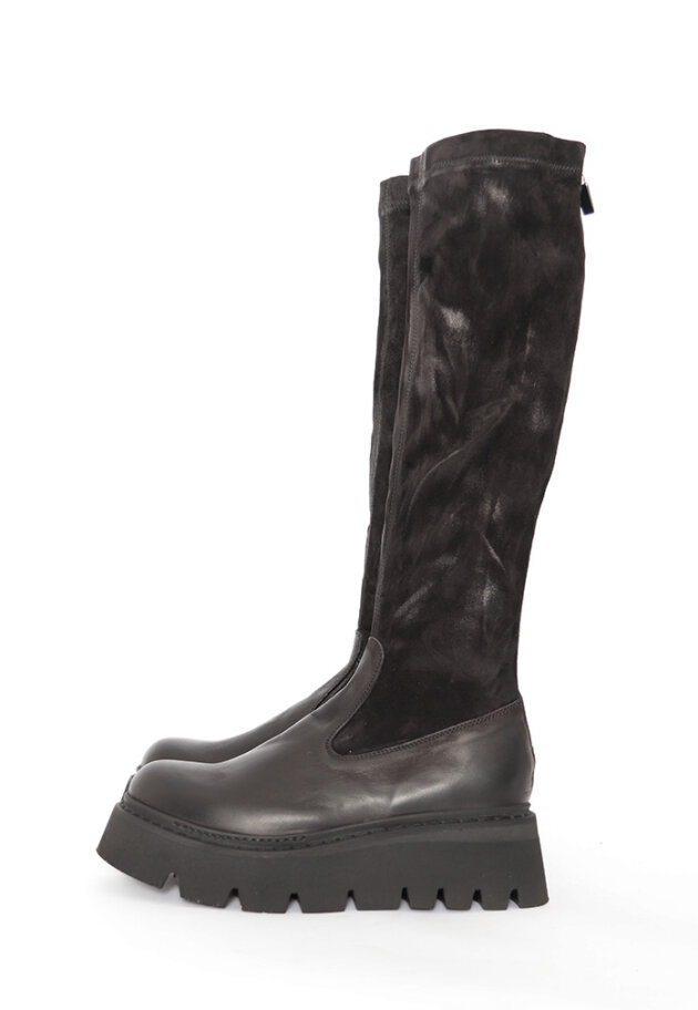 Lofina - Long boot with suede and zipper