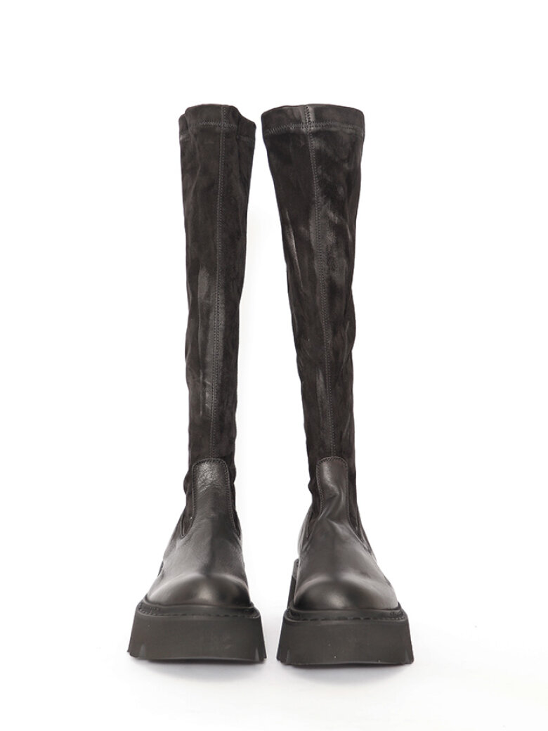 Lofina - Long boot with suede and zipper