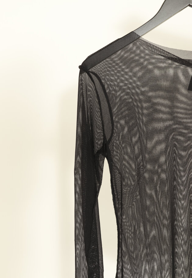 Sort Aarhus - Mesh blouse with long sleeves