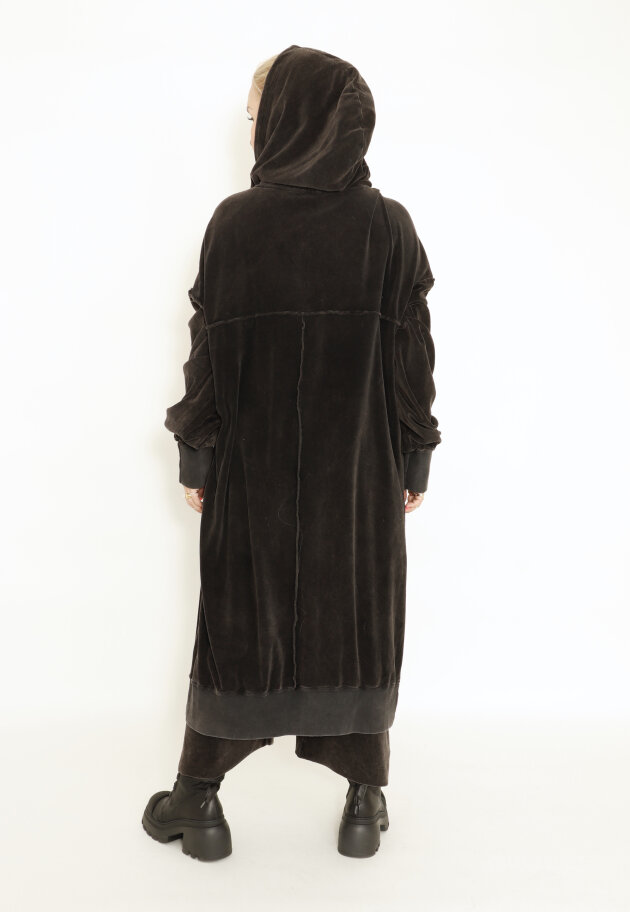 Sort Aarhus - Lang cardigan med hætte Sort Aarhus - Lang cardigan med hætte