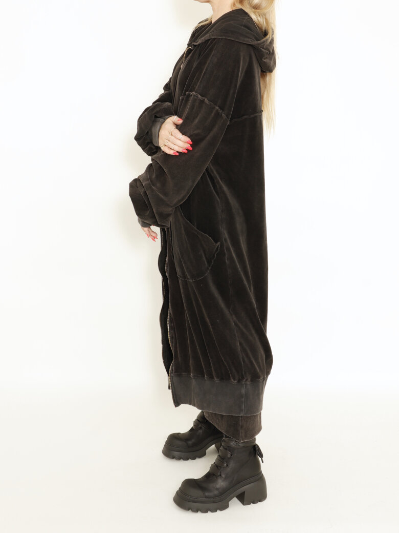 Sort Aarhus - Cardigan long washed velvet