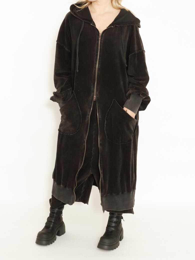 Sort Aarhus - Cardigan long washed velvet