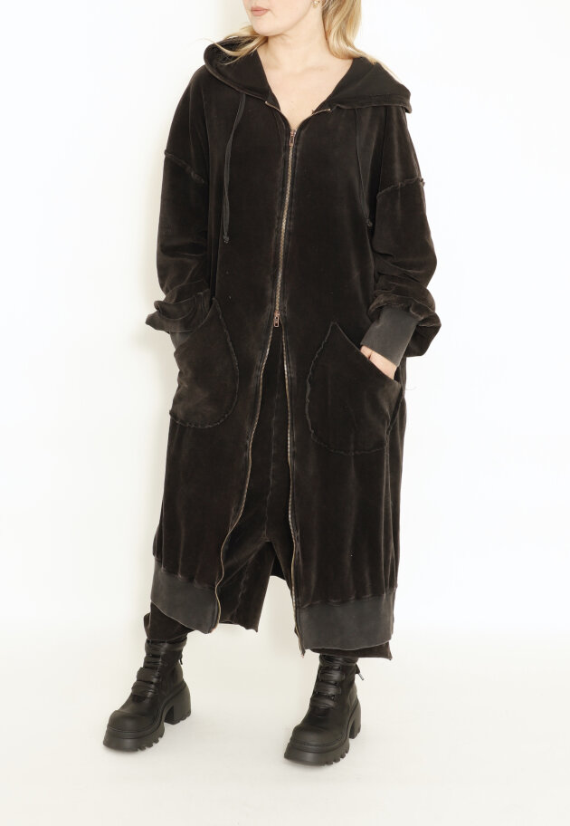Sort Aarhus - Lang cardigan med hætte Sort Aarhus - Lang cardigan med hætte