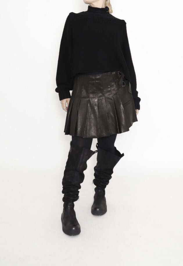 Sort Aarhus - Skirt stretch leather