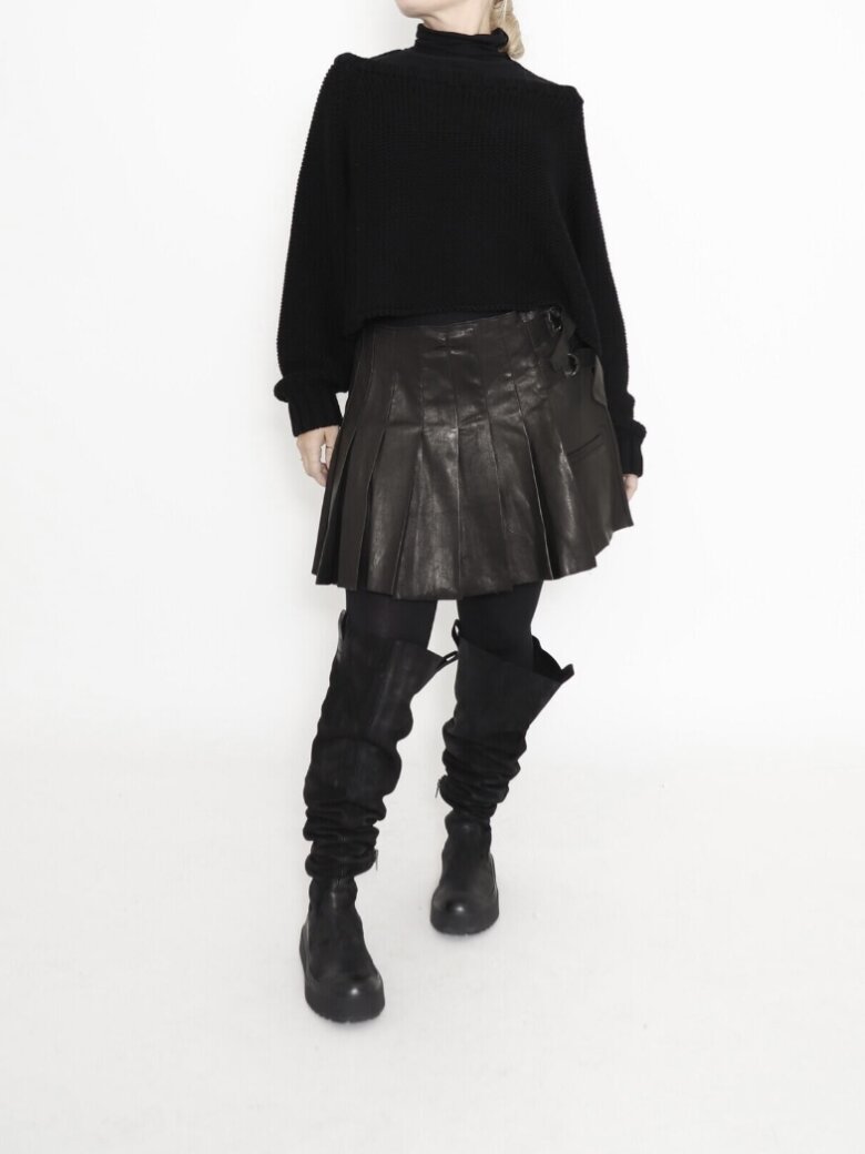 Sort Aarhus - Skirt stretch leather