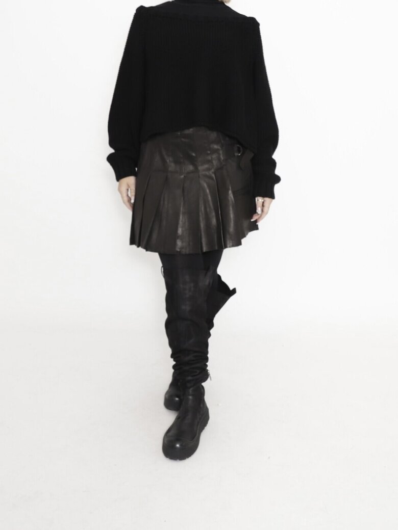 Sort Aarhus - Skirt stretch leather
