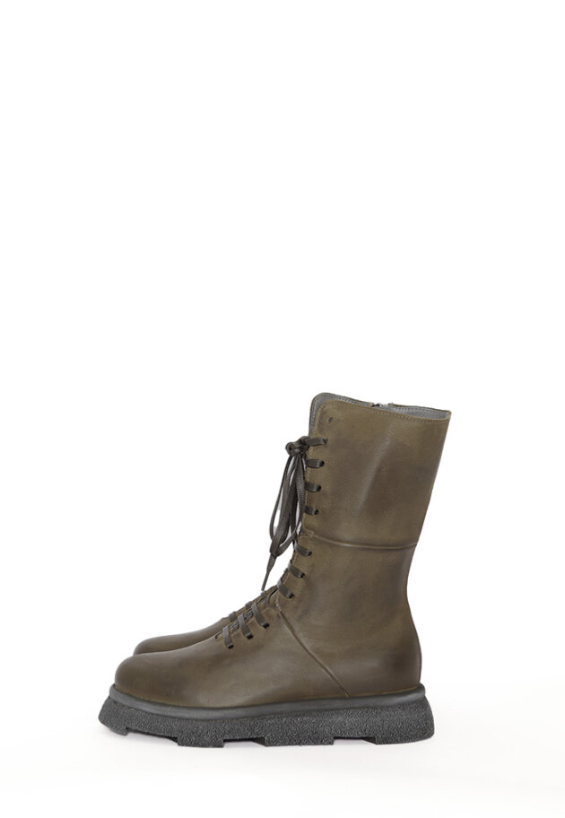 Lofina - Halvlang støvle med snøre og lynlås Lofina - Halvlang støvle med snøre og lynlås