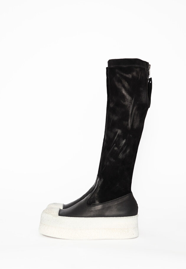 Lofina - Long boot with zipper and suede strech