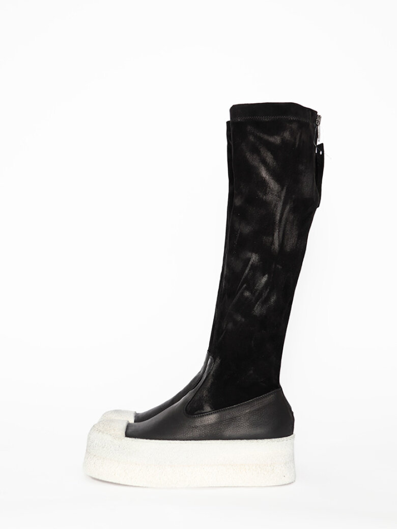Lofina - Long boot with zipper and suede strech