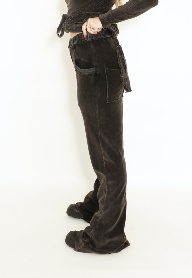 Sort Aarhus - Pants washed velvet with pockets