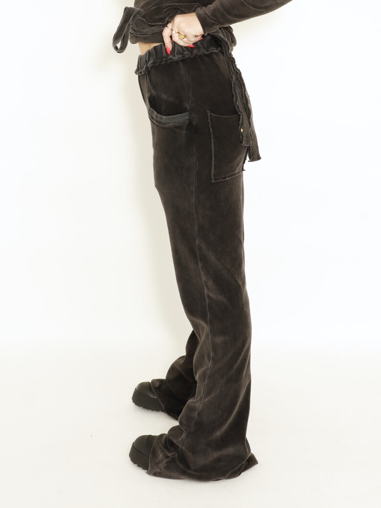 Sort Aarhus - Pants washed velvet with pockets