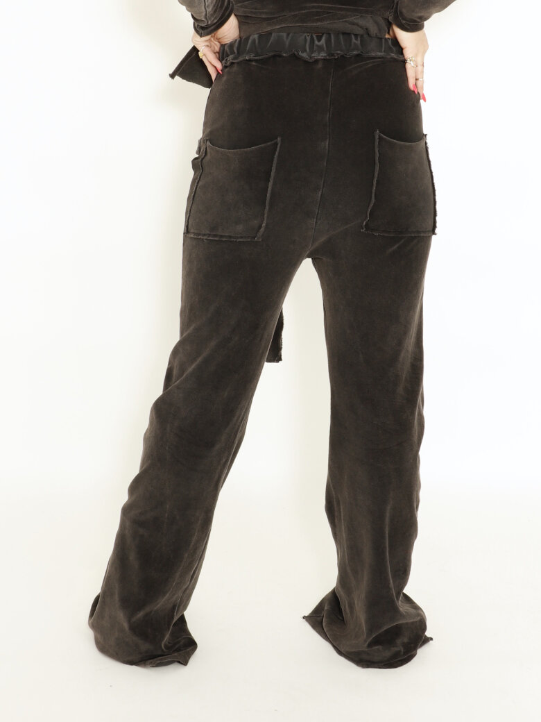 Sort Aarhus - Pants washed velvet with pockets