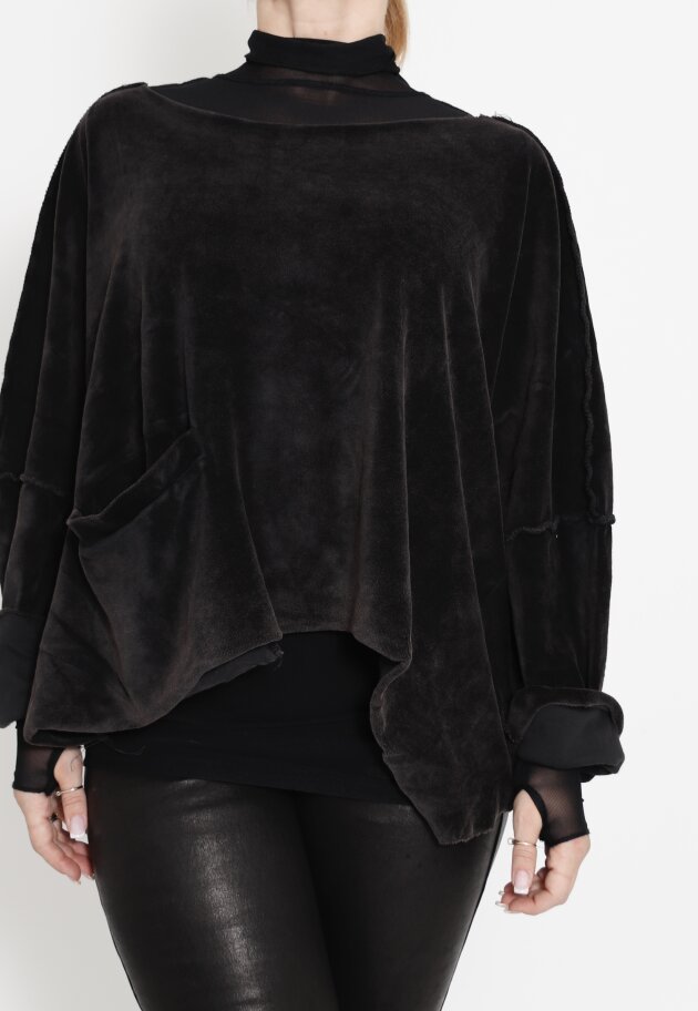 Sort Aarhus - Pocket blouse washed velvet