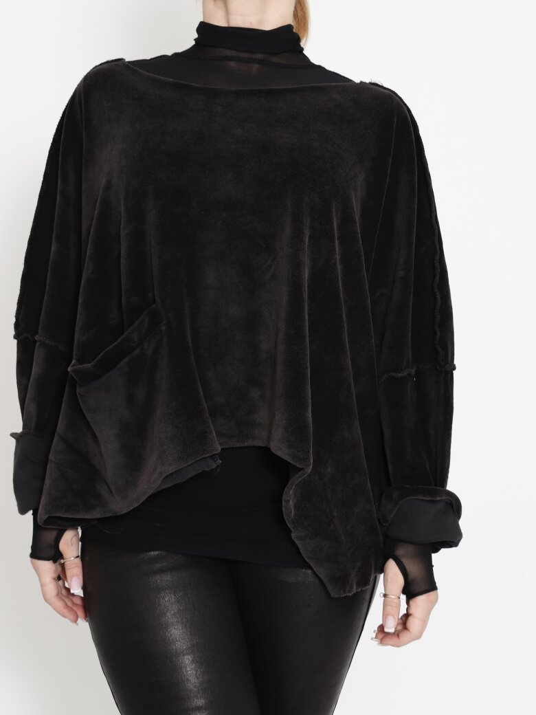 Sort Aarhus - Pocket blouse washed velvet
