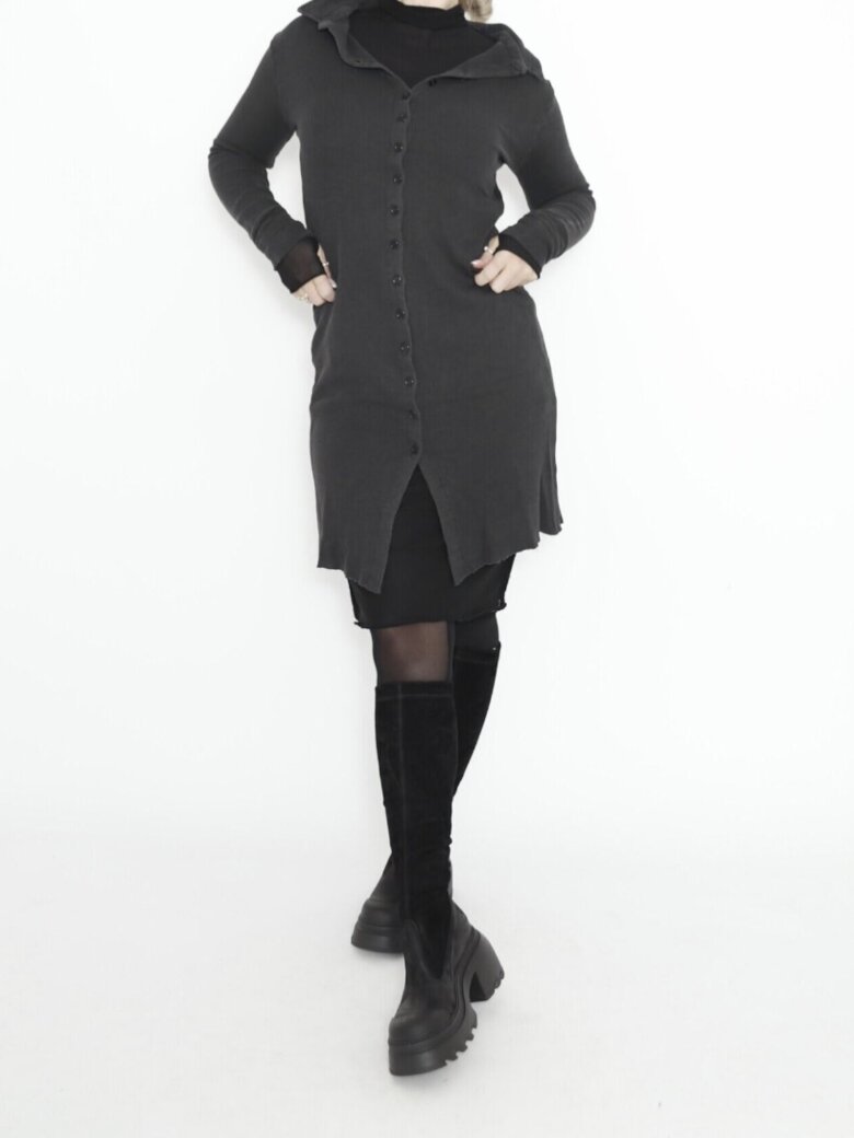 Sort Aarhus - Cardigan wafle washed