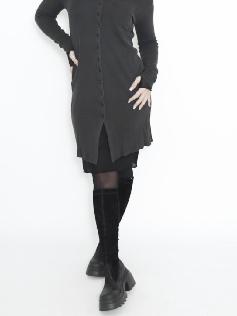 Sort Aarhus - Cardigan wafle washed