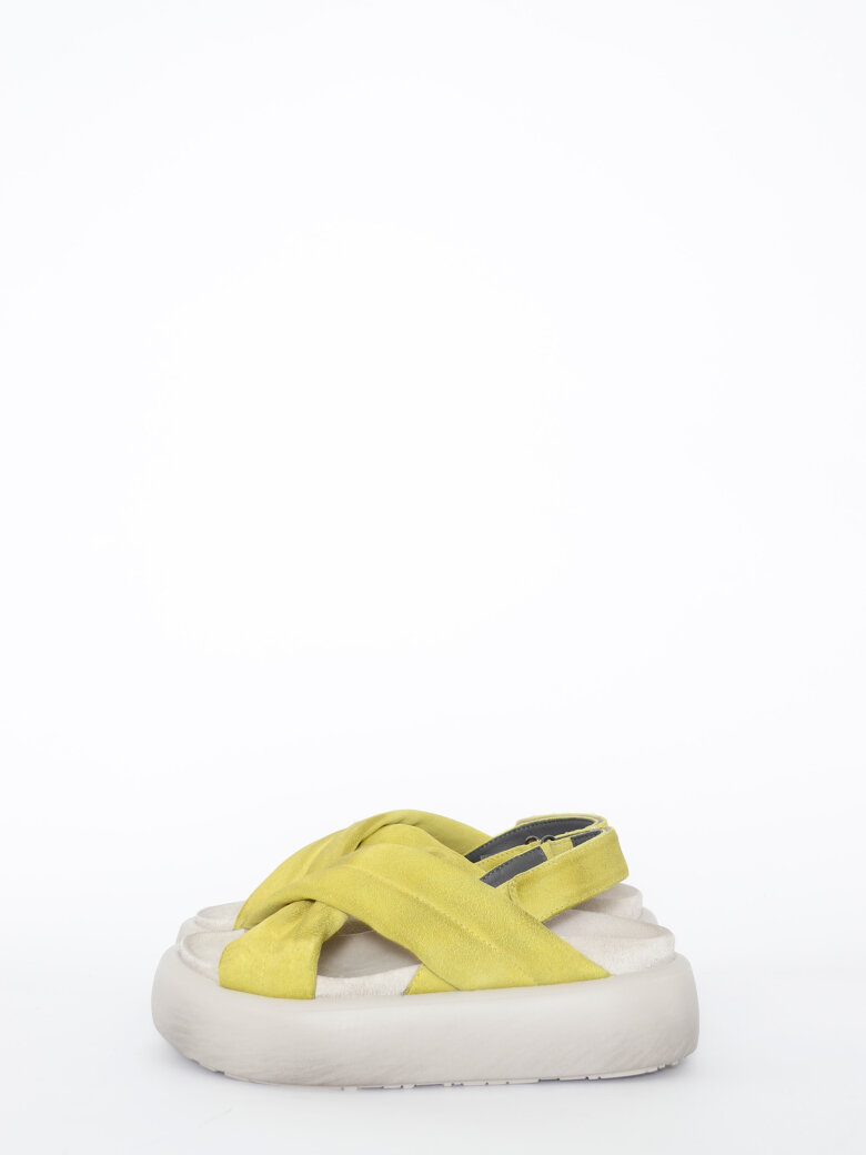 Lofina - Suede sandal with velcro closure