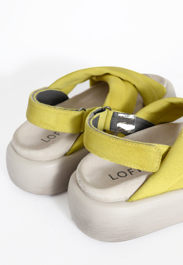 Lofina - Suede sandal with velcro closure