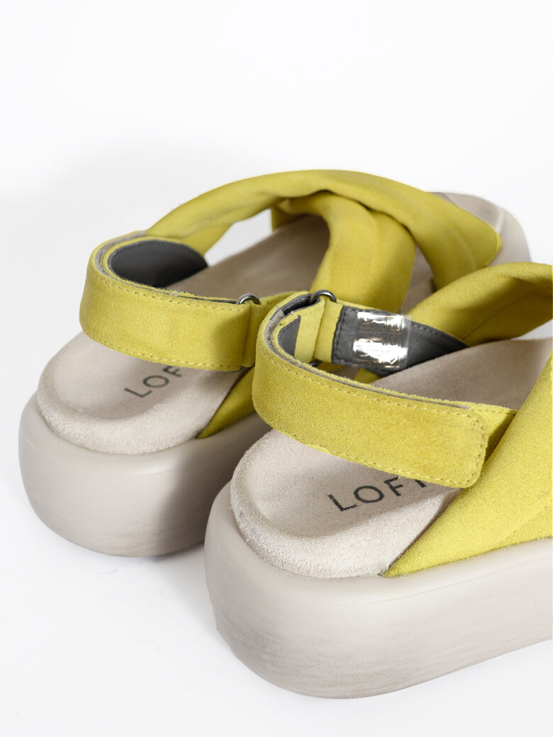 Lofina - Suede sandal with velcro closure