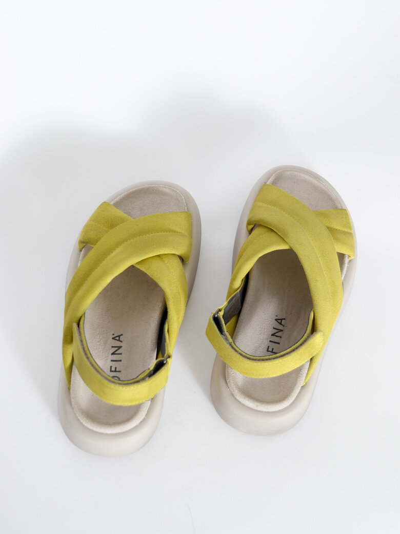 Lofina - Suede sandal with velcro closure