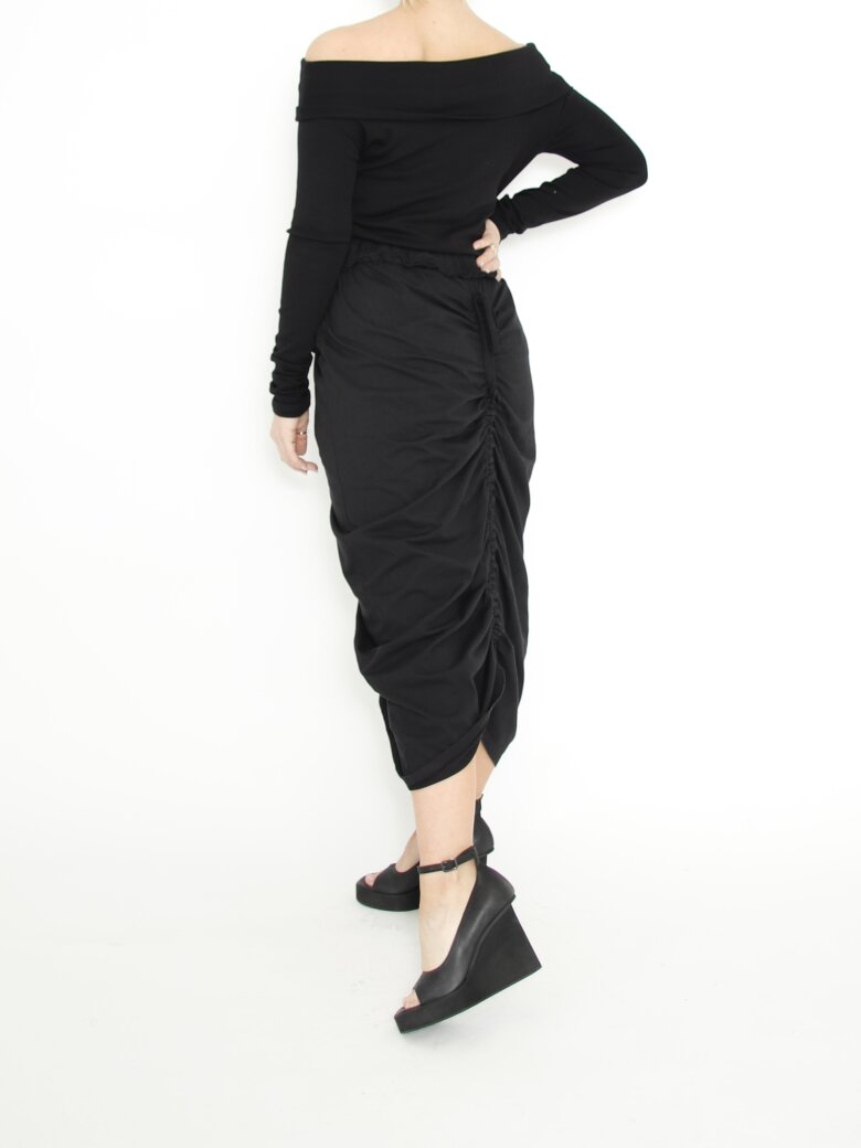Sort Aarhus - Skirt with pockets and elastic waist band