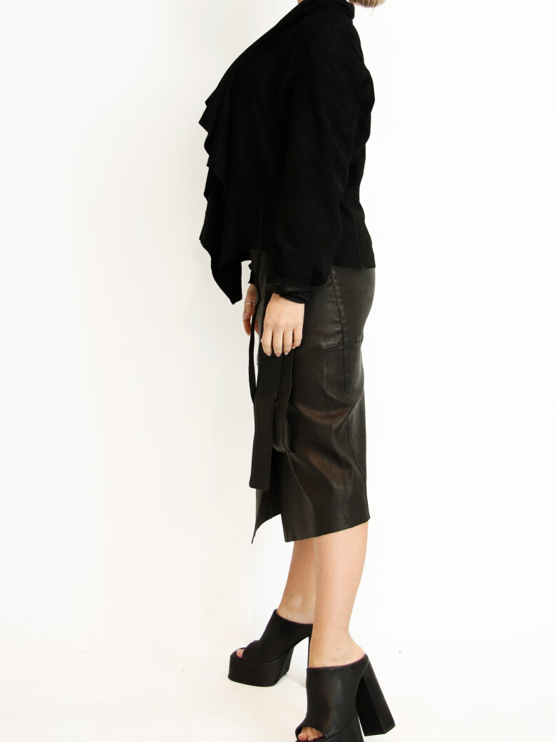 Sort Aarhus - Wrap shirt in suede