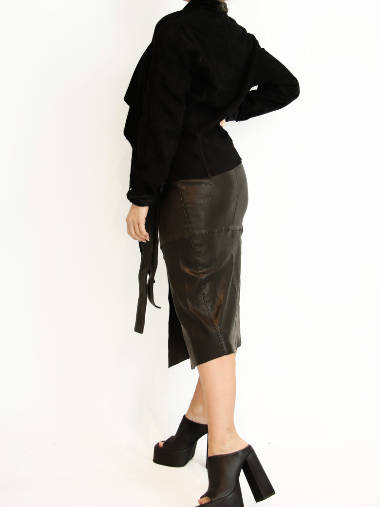 Sort Aarhus - Wrap shirt in suede