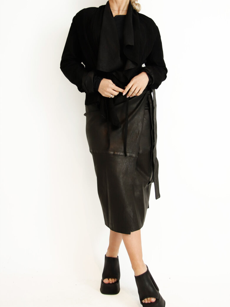 Sort Aarhus - Wrap shirt in suede