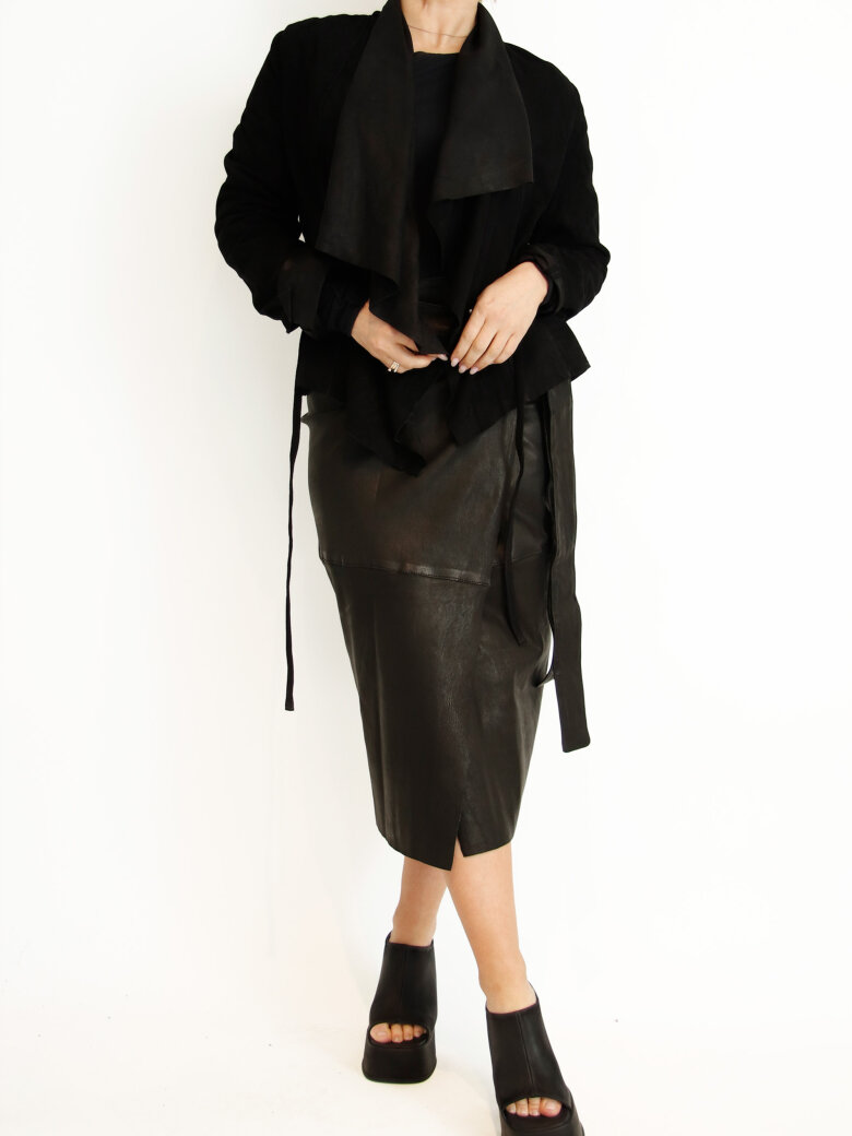 Sort Aarhus - Wrap shirt in suede