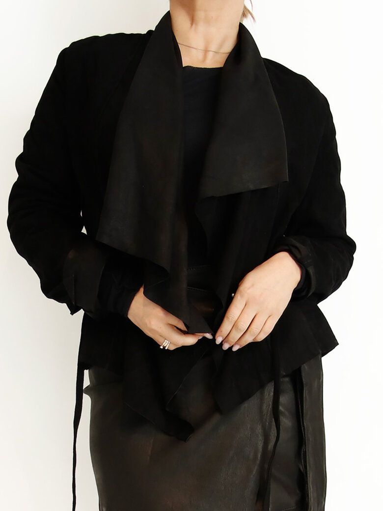 Sort Aarhus - Wrap shirt in suede