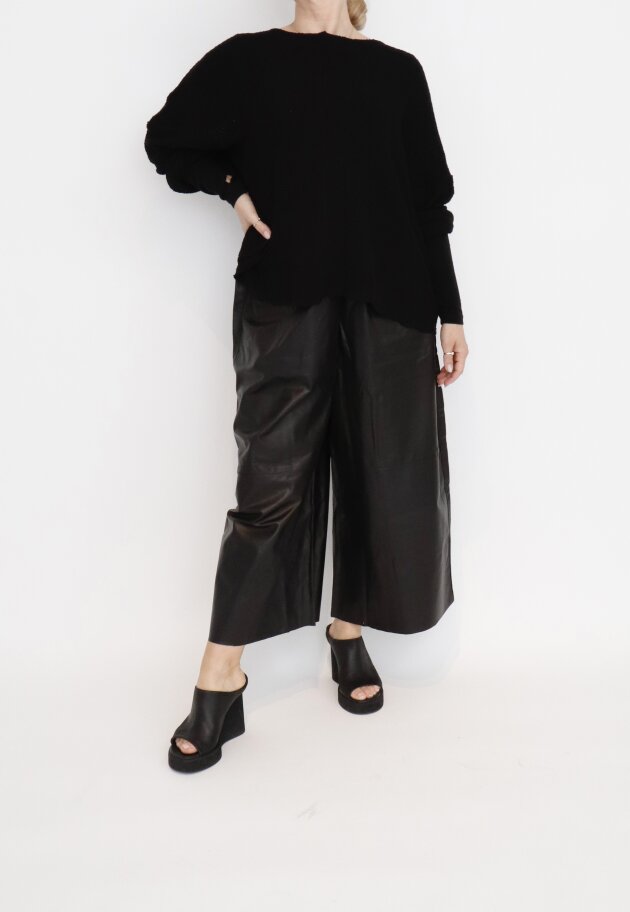 Sort Aarhus - Thin leather pants