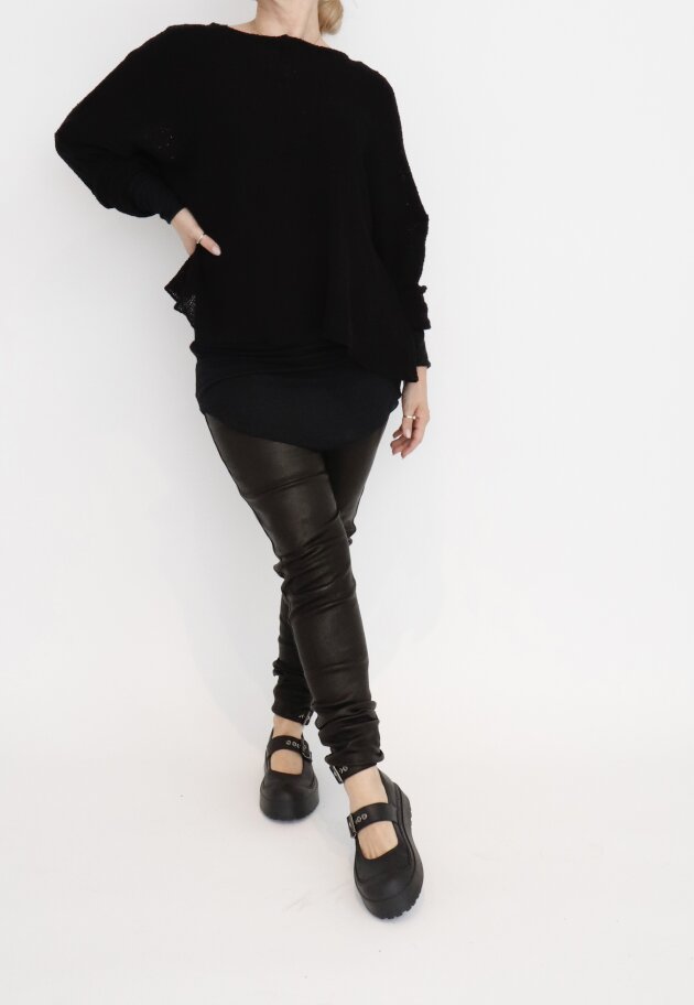 Sort Aarhus - High waist leather leggings