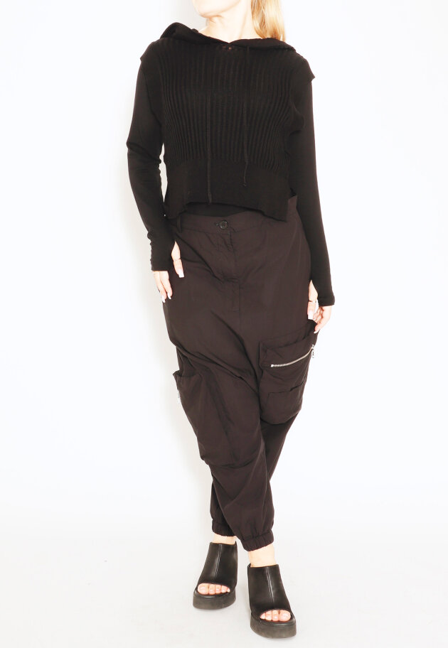 Sort Aarhus - Knit vest with hoodie