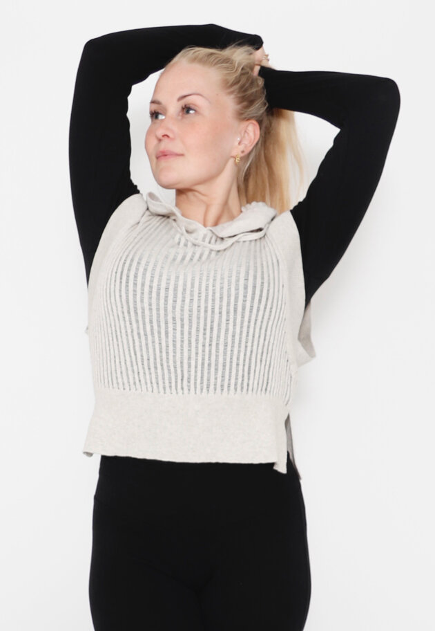 Sort Aarhus - Knit vest with hoodie