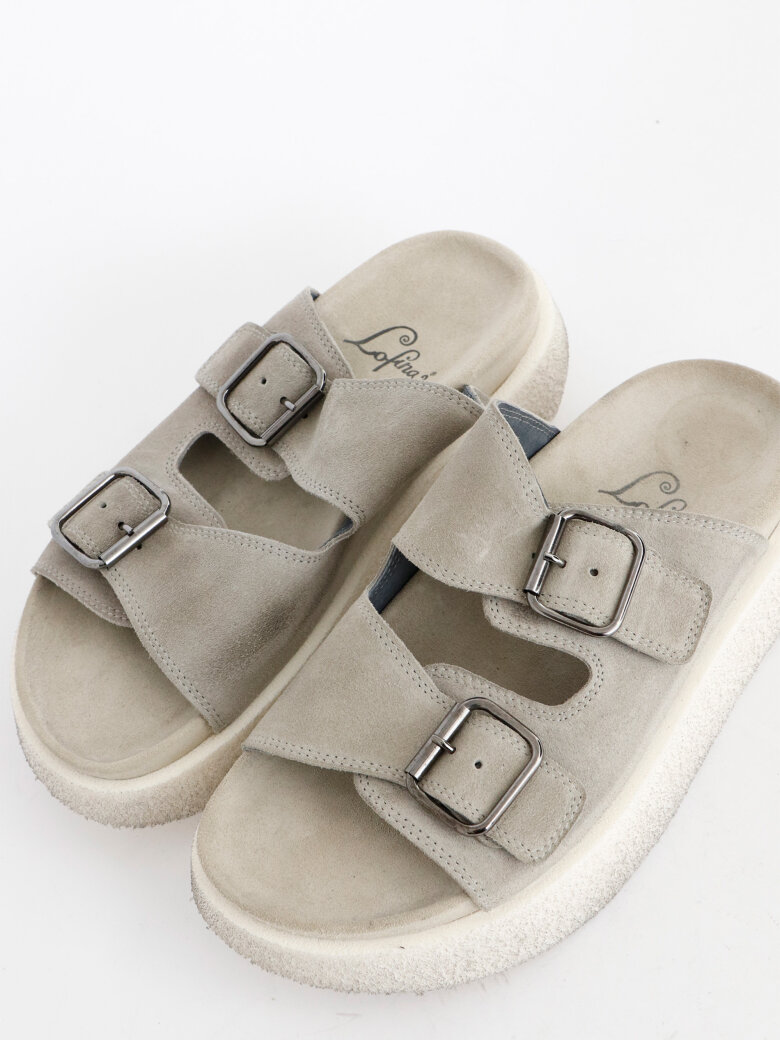 Lofina - Sandal i ruskind med microsål og spænder