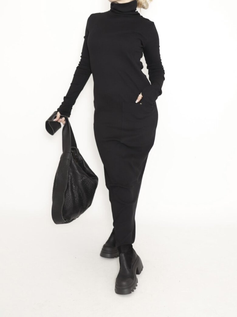 Sort Aarhus - Dress in rib with a pocket