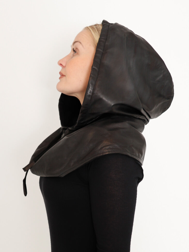 Sort Aarhus - Leather hood 