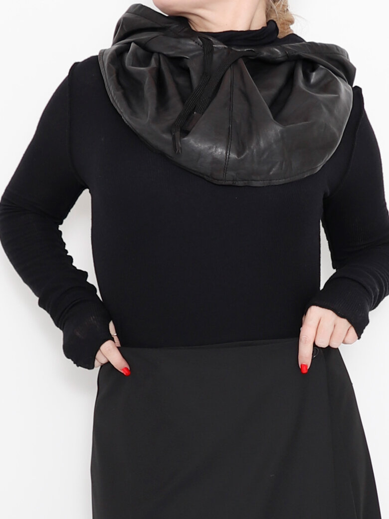 Sort Aarhus - Leather hood 