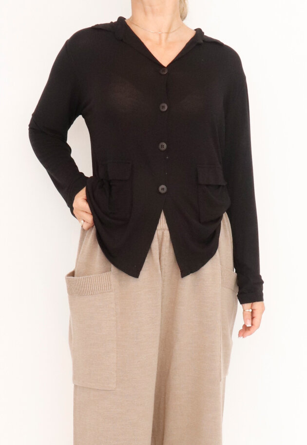 Sort Aarhus - Shirt blouse with front pockets Sort Aarhus - Shirt blouse with front pockets