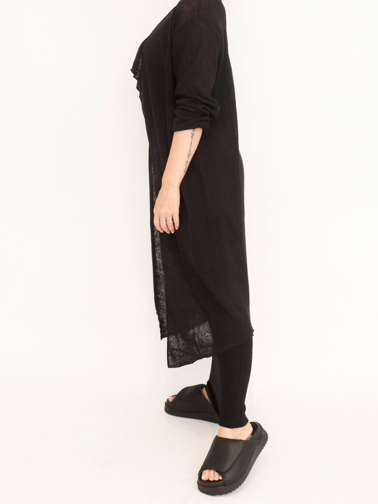 Sort Aarhus - Long cardigan in cotton-linen